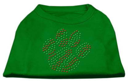 Camisa navideña para perros y gatos con diamantes de imitación, "Holiday Paw"