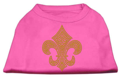 Pet Dog & Cat Shirt Rhinestone,"GOLD Fleur De Lis"