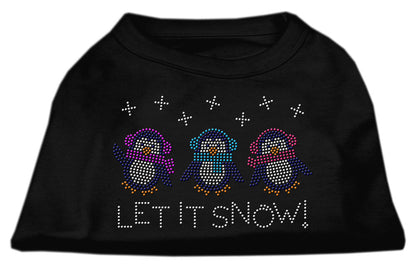 Christmas Pet Dog & Cat Shirt Rhinestone, "Let It Snow Penguins"