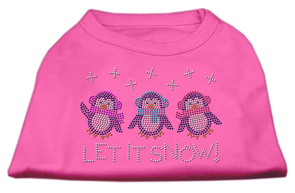 Christmas Pet Dog & Cat Shirt Rhinestone, "Let It Snow Penguins"