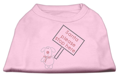 Camisa navideña para perros y gatos con diamantes de imitación, "Santa Stop Here"