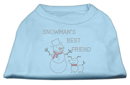 Camisa navideña para perros y gatos con diamantes de imitación, "El mejor amigo del muñeco de nieve"