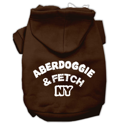 Sudadera con capucha para perros y gatos serigrafiada, "Aberdoggie &amp; Fetch NY"