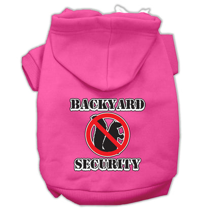 Sudadera con capucha para mascotas, perros y gatos serigrafiada, "Seguridad en el patio trasero"