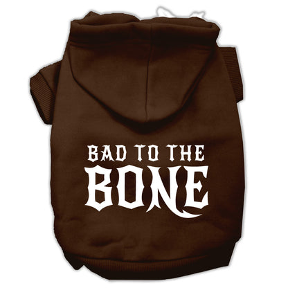 Sudadera con capucha para mascotas, perros y gatos serigrafiada, "Bad To The Bone"