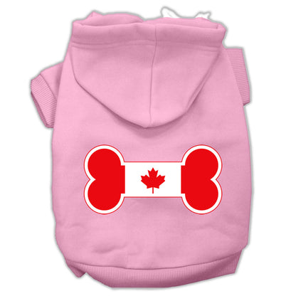 Pet, Dog & Cat Hoodie Screen Printed, "Bone Shaped Canadian Flag"