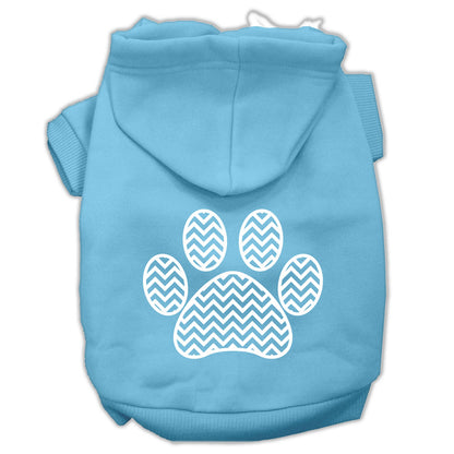 Sudadera con capucha para perros y gatos, serigrafiada, "Chevron Paw Print"