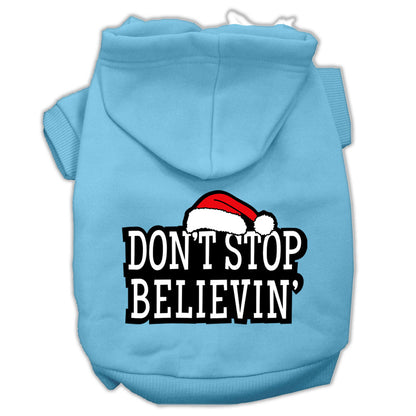 Christmas Pet Dog & Cat Hoodie Screen Printed, "Don't Stop Believin"