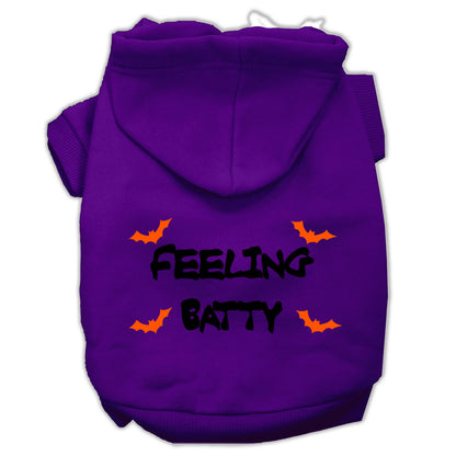 Halloween Pet, Dog & Cat Hoodie Screen Printed, "Feeling Batty"