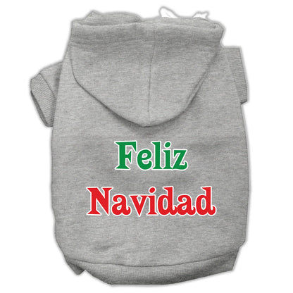 Sudadera con capucha navideña para perros y gatos serigrafiada, "Feliz Navidad"