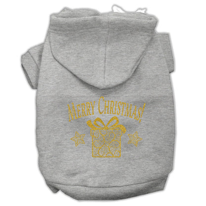 Christmas Pet Dog & Cat Hoodie Screen Printed, "Golden Christmas Present"