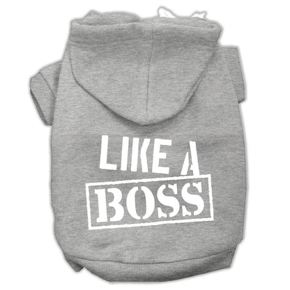 Sudadera con capucha para mascotas, perros y gatos serigrafiada, "Like A Boss"