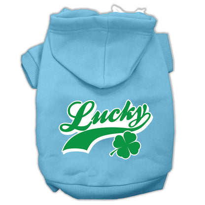 Pet Dog & Cat Hoodie Screen Printed, "Lucky Swoosh"