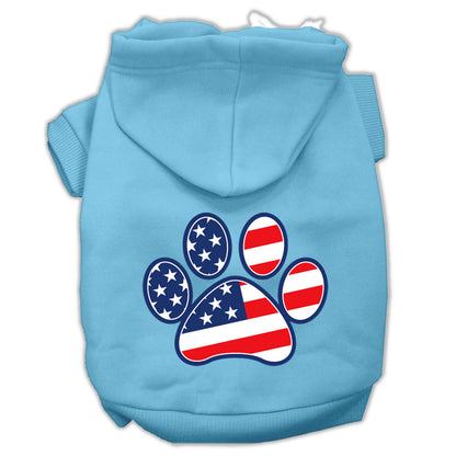 Pet Dog & Cat Hoodie Screen Printed, "Patriotic Paw"