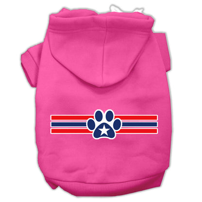 Pet Dog & Cat Hoodie Screen Printed, "Patriotic Star Paw"