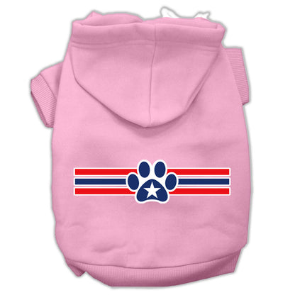 Pet Dog & Cat Hoodie Screen Printed, "Patriotic Star Paw"