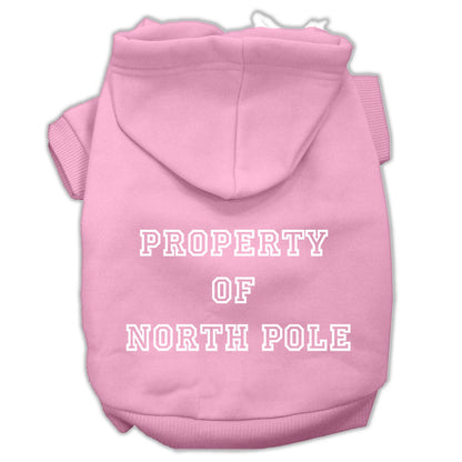 Christmas Pet Dog & Cat Hoodie Screen Printed, "Property of North Pole"