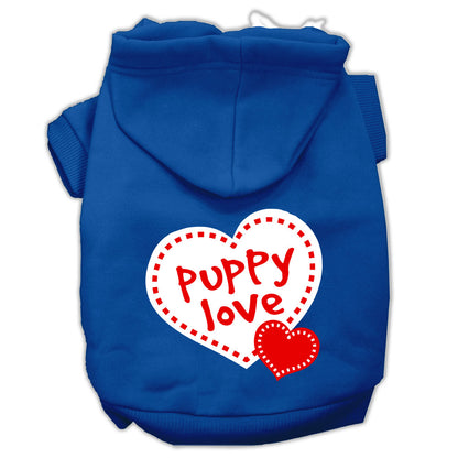 Sudadera con capucha para perros y gatos, serigrafiada, "Puppy Love"