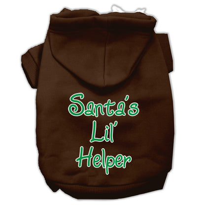 Christmas Pet Dog & Cat Hoodie Screen Printed, "Santa's Lil Helper"