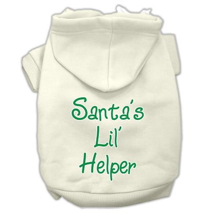 Christmas Pet Dog & Cat Hoodie Screen Printed, "Santa's Lil Helper"