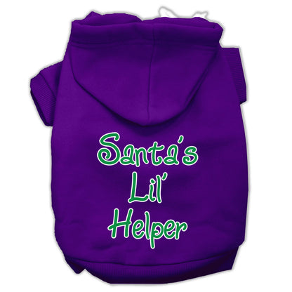 Christmas Pet Dog & Cat Hoodie Screen Printed, "Santa's Lil Helper"