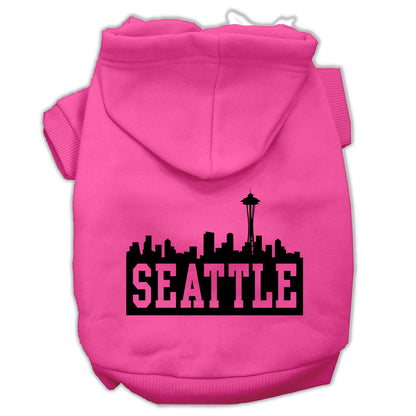 Pet Dog & Cat Hoodie Screen Printed, "Seattle Skyline"