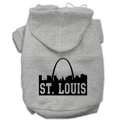 Sudadera con capucha para perros y gatos serigrafiada, "St. Louis Skyline"