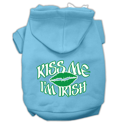 Pet Dog & Cat Hoodie Screen Printed, "Kiss Me I'm Irish"