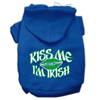 Pet Dog & Cat Hoodie Screen Printed, "Kiss Me I'm Irish"