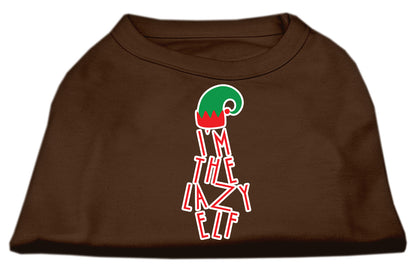 Christmas Pet Dog & Cat Shirt Screen Printed, "I'm The Lazy Elf"