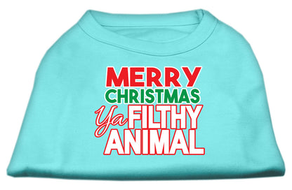 Camisa navideña para perros y gatos con serigrafía, "Merry Christmas Ya Filthy Animal"