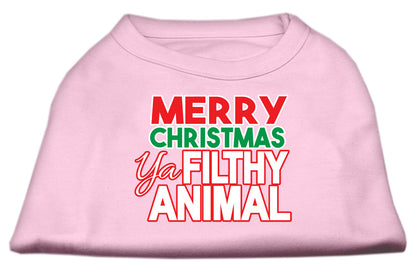 Camisa navideña para perros y gatos con serigrafía, "Merry Christmas Ya Filthy Animal"