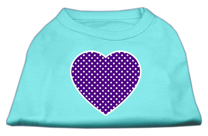 Camisa para perros y gatos con estampado serigrafiado, "Swiss Dots Purple Heart"