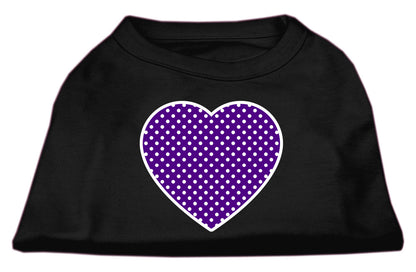 Camisa para perros y gatos con estampado serigrafiado, "Swiss Dots Purple Heart"