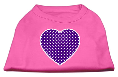 Camisa para perros y gatos con estampado serigrafiado, "Swiss Dots Purple Heart"