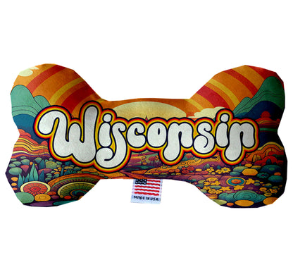 Pet & Dog Plush Bone Toys, "Wisconsin State Options" (Available in different pattern options)