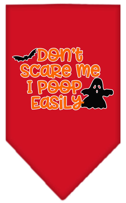 Halloween Pet and Dog Bandana Screen Printed, "Don't Scare Me, I Poop Easily"