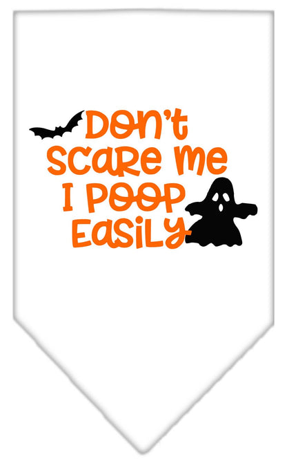 Halloween Pet and Dog Bandana Screen Printed, "Don't Scare Me, I Poop Easily"