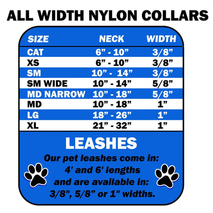Pet Dog & Cat Nylon Collar or Leash, "Damask" *Available in 10 different colors!*