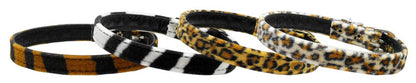 Dog, Puppy & Pet Plain Collar, "3/8" Wide Animal Print"