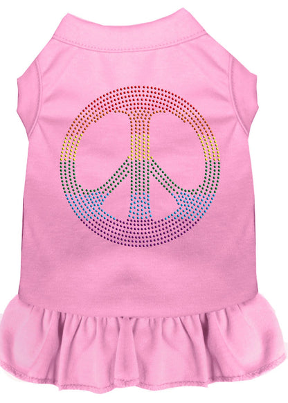 Pet Dog & Cat Dress Rhinestone, "Rainbow Peace"