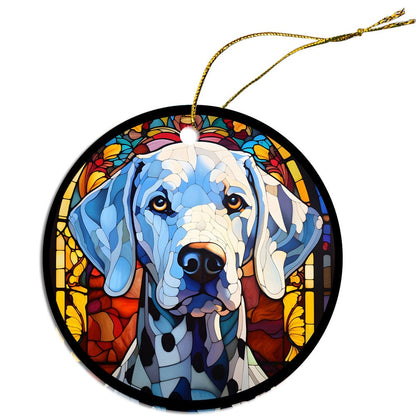 Dog Breed Christmas Ornament Stained Glass Style, "Dalmation"