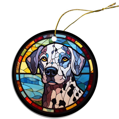 Dog Breed Christmas Ornament Stained Glass Style, "Dalmation"