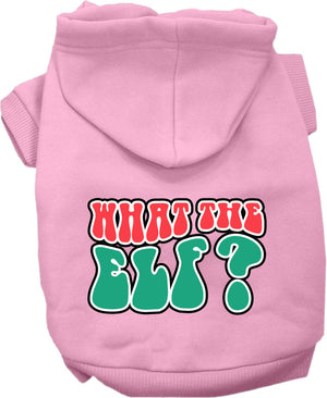 Christmas Pet, Dog and Cat Hoodie Screen Printed, "What The Elf"