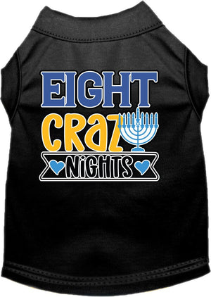 Hanukkah Pet Dog and Cat Shirt Screen Printed, "Eight Crazy Nights"