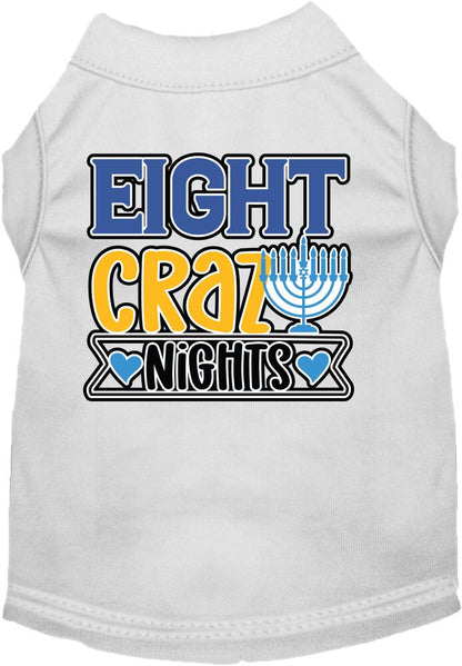 Hanukkah Pet Dog and Cat Shirt Screen Printed, "Eight Crazy Nights"