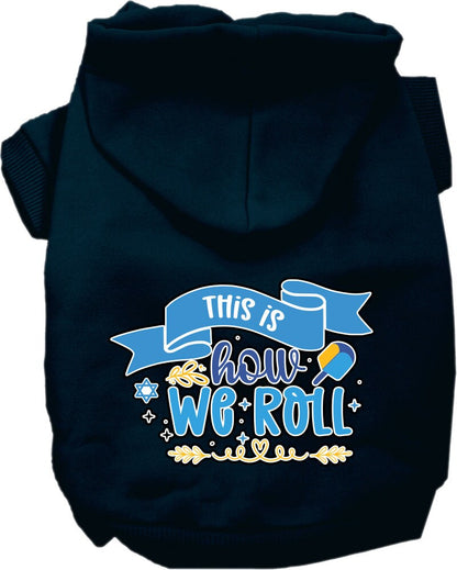 Hanukkah Pet, Dog and Cat Hoodie Screen Printed, "This Is How We Roll"