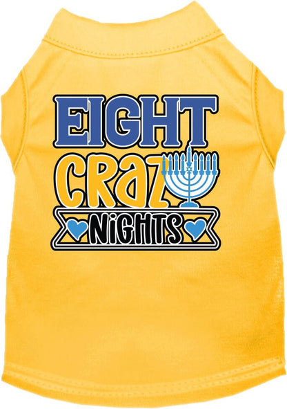 Hanukkah Pet Dog and Cat Shirt Screen Printed, "Eight Crazy Nights"