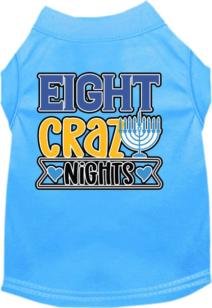 Hanukkah Pet Dog and Cat Shirt Screen Printed, "Eight Crazy Nights"