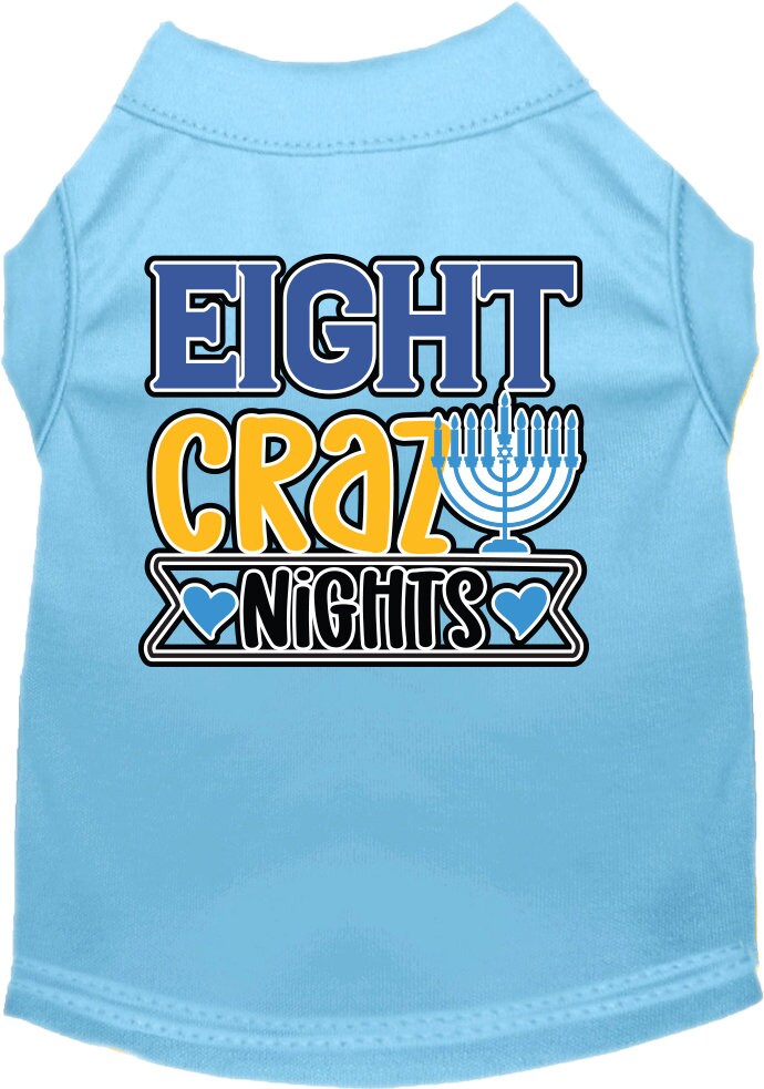 Hanukkah Pet Dog and Cat Shirt Screen Printed, "Eight Crazy Nights"